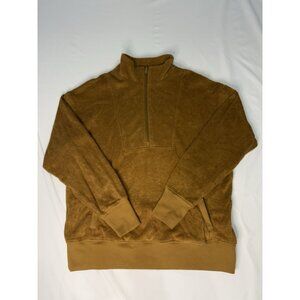 AERIE Offline Summer Lights Half Zip Oversized Sweatshirt Brown XXS